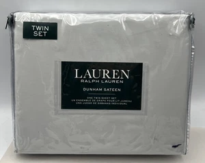 Lauren Ralph Lauren Dunham Sateen Sheet Set TWIN Silver Gray - Picture 1 of 6