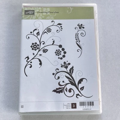 Stampin’ Up! Juego de 3 estampillas adhesivas de goma sin montar FLORISCHES Foto 1 de 3