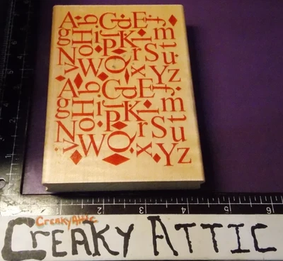 АЛЬФА КОЛЛАЖ БУКВЫ АЛФАВИТ РЕЗИНОВЫЙ ШТАМП HAMPTON ИСКУССТВА 4501 CREAKYATTIC - Изображение 1 из 2