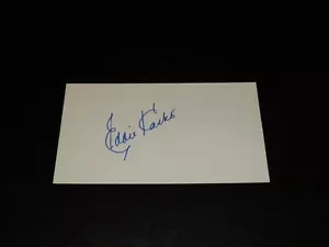 Eddie Kasko (debut 1957) Autographed 3x5 Index Card Red Sox Cardinals Houston 45 - Picture 1 of 3