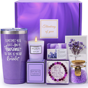 Lavender Mother's Spa Day Gift Basket Set Unique Gifts for Women Perfect for Mom