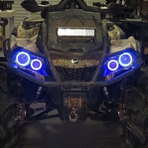 4x Blue LED Angel Eye Halo Rings for Can Am Outlander 650 850 1000 - Picture 1 of 3