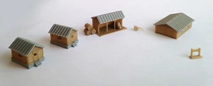 Outland Models Modelleisenbahn Miniatur Bauernhaus Set Spur Z 1:220 - Bild 1 von 6