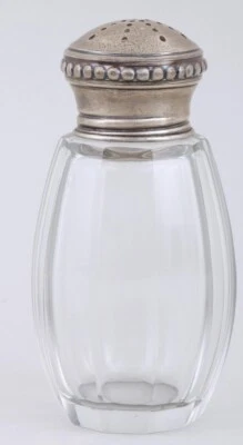 "Antigua coctelera francesa Art Deco de plata de ley 950 cristal azúcar muffineer" de 5"" Foto 1 de 4