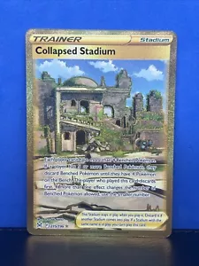 Collapsed Stadium Gold Secret Rare 215/196 - Pokémon Lost Origins - NM or Better - Imagen 1 de 1