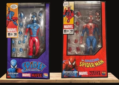 MAFEX No.185 & No.190 Spider-Man Classic & Web-Man Comic Ver. Action Figures PRE - Image 1 of 4