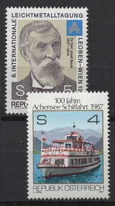 Austria 1987 Sc# 1401+1402 Mint MNH Karl Bayer medicine, Achen lake ship stamps - Picture 1 of 1