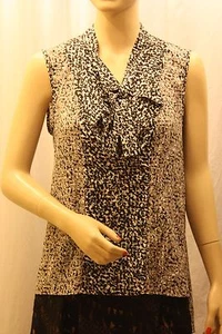NEW BCBG MAX AZRIA BLACK COMBO IRAN SLEEVELESS TOP KKA1J117/S560W SZ M - Picture 1 of 5