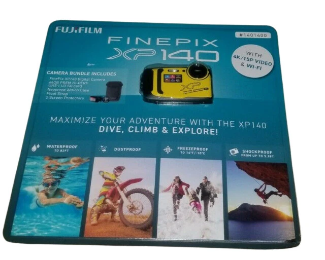 BRAND NEW! NIB Fujifilm FinePix XP140 16.4MP Digital Camera Bundle - Yellow - Image 1 of 1