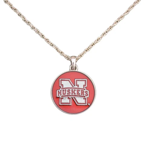 Nebraska Cornhuskers Translucent Enamel Red Charm Necklace Jewelry UN Cover