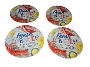 4 NUEVOS PLATOS DE LANGOSTA FRESCA 8 1/2" Melamina Playa Costera VERANO Ensalada Almuerzo - Imagen 1 de 2