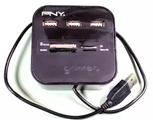 PNY CARD READER USB 2.0 MULTISLOT & USB HUB TESTED - Picture 1 of 3
