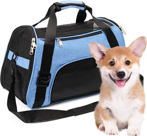 Collapsible Pet Carrier Soft, Airline Approved, Large, Blue - Picture 1 of 6