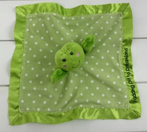 Russ Baby DIBBLES Green Frog Lovey Blanket Polka Dots Satin Padding to Dreamland - Picture 1 of 6