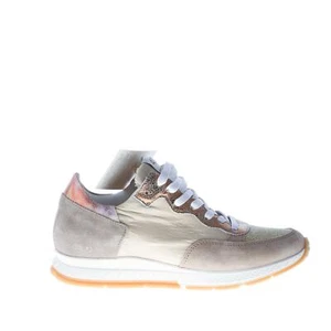 QUATTROBARRADODICI scarpe donna Sneaker in camoscio tortora e tessuto naturale - Foto 1 di 8