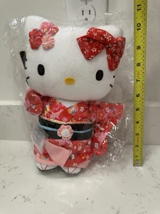 2012 Sanrio Hello Kitty Kimono Puppe japanisches Chirimen Plüschtier - rot - Bild 1 von 9