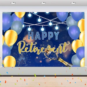 Happy Retirement Backdrop Banner - Men Retirement Party Background - I'M Retired - Picture 1 of 7