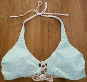 Victoria’s Secret XS Reversible Bikini Top Pink Blue Laced Braid Keyhole Front - Bild 1 von 5