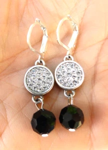 Altered Brighton Rhythm Crystal Charm Hänger schwarz Kristall Hebelverschluss Ohrringe - Bild 1 von 3