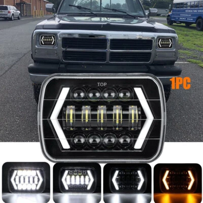 Fit Dodge D100 D150 D250 D350 1981-1993 7x6" LED Headlight High-Low Turn signal - Image 1 of 4