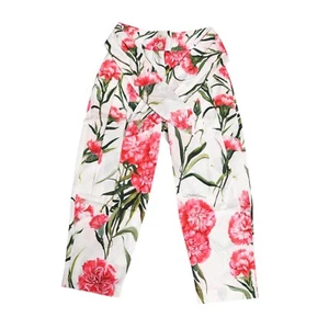 DOLCE & GABBANA Kids Pants White Cotton Floral Straight Trousers s. Tag 5 670usd - Picture 1 of 6