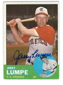Autogrammkarte 1963 Topps #256 Jerry Lumpe Kansas City A's mit COA - Bild 1 von 1