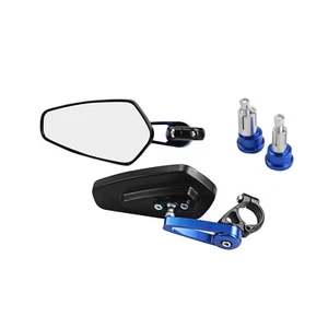 Motorcycle Universal 7/8'' Handle Bar End Rearview Mirrors For Yamaha Kawasaki - Foto 1 di 11
