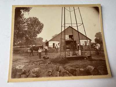 MG SNYDER INGLEWOOD DAIRY Milk Wagon FREMONT NEBRASKA Windmill FARM c1900 photo - Image 1 of 4