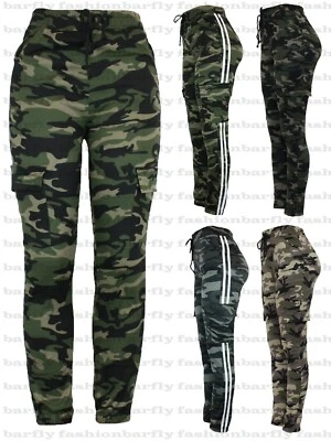 New Ladies Cargo Camouflage Army Stretch Casual Trousers Slim Fit Sport Jogger - Image 1 of 2