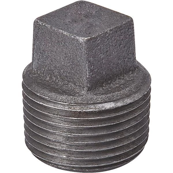 (5)-Black 1/2" Malleable Iron Square Head Pipe Fitting Plug 521-803BG - Image 1 of 1