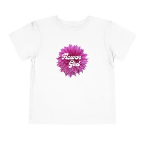 Flower Girl Dahlia Toddler Tee, Spring Playwear, Wedding Party Shirts - Picture 1 of 21