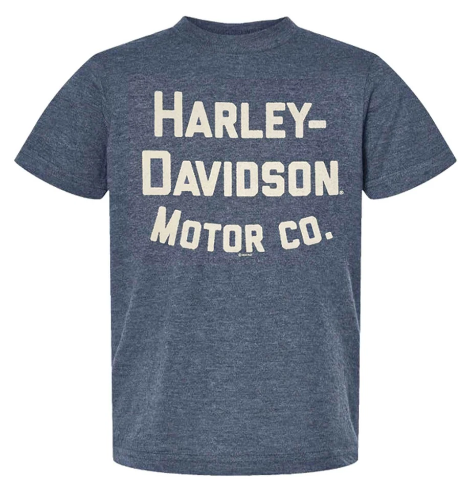 Harley-Davidson Big Boys' Motor Co. Short Sleeve Crew-Neck Tee, Navy Blue - Image 1 of 1