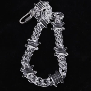 Transparent Acrylic Spike Chain Necklace Clear Chain Lock Pendants Necklaces - Picture 1 of 12