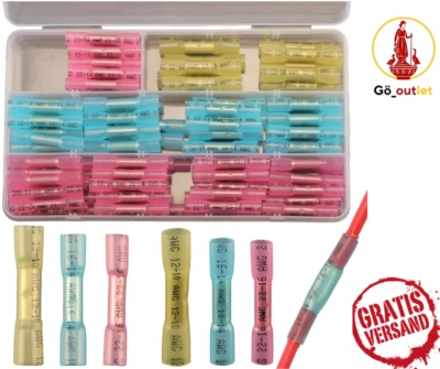 115x Schrumpfverbinder Set – Wasserdichte Kabelverbinder, KFZ, 3 Typen, isoliert - Bild 1 von 4