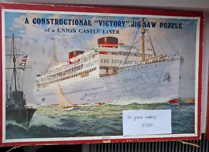 Vintage Constructional "Victory" Jig-Saw Puzzle - Union Castle Liner 8.5" x13.5" - Picture 1 of 7