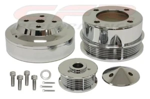 Underdrive Serpentine Pulley Set For 1979-1993 Ford Mustang 5.0 Chrome Aluminum - Picture 1 of 1