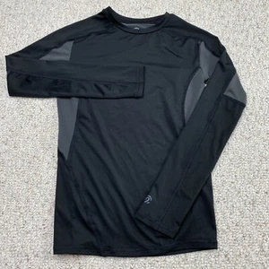 Champion Boys Active Shirt sz L Black Long Sleeve Crew Neck Lightweight Stretch - Picture 1 of 14