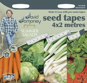Mr Fothergills - Vegetable - David Domoney Summer Salads Seed Tapes - Picture 1 of 2