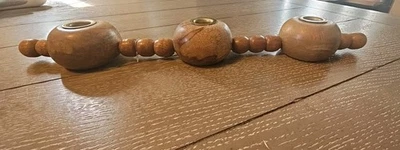 Wooden 3 Taper Candle Holder - Image 1 of 4