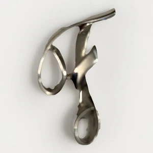 Vintage SARAH COVENTRY Initial F Silver Tone Open Work Brooch Pin Signed - Picture 1 of 3