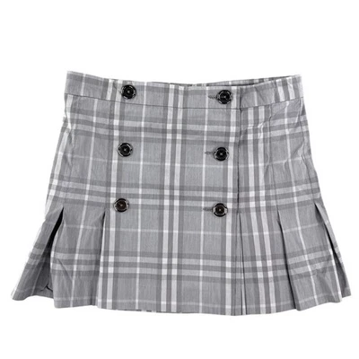Minifalda BURBERRY Auténtica Original Londres Plisada a Cuadros Kilt Talla 4 Gris Foto 1 de 4