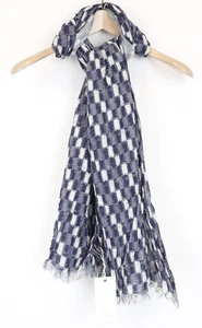 SCOTCH & SODA Ams Couture Men Scarf OS Blue Checked Pattern Lightweight Unisex * - Picture 1 of 8