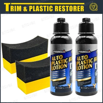 Car Plastic Restorer Liquid Restore Trim Refurbishment Coating Agent 2X - image 1 of 4