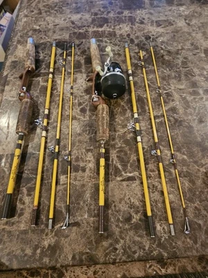 2 DE COLECCIÓN EAGLE CLAW WRIGHT MCGILL TRAILMASTER M4TMC 4 PIEZAS. Varillas giratorias de 6' 5" Foto 1 de 4