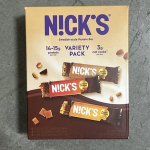 Paquete Variedad NICK'S Estilo Sueco Almendra Caramelo Cacahuete Proteína Barras 12 Por Caja - Imagen 1 de 5