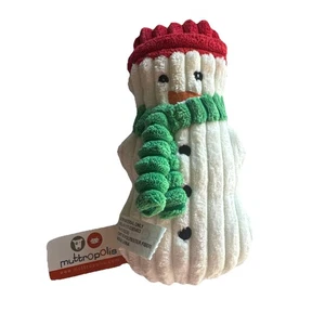 Mutteropolis Christmas Snowman Corduroy Squeaker Dog Toy 7” New - Picture 1 of 9