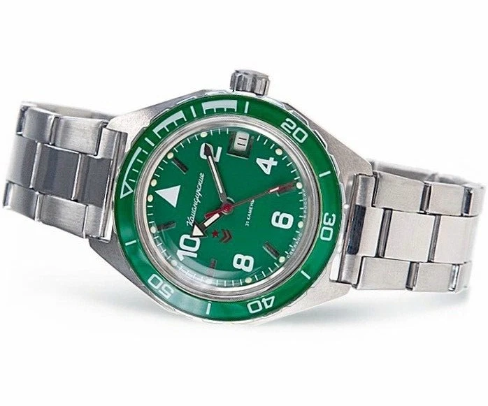 Vostok Komandirskie Automatic Diver Watch Military 2416/650858 Mechanical 20 ATM