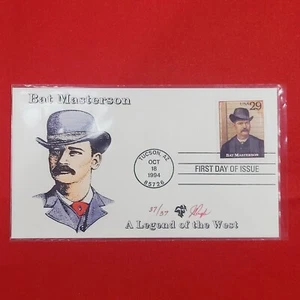 First Day of Issue Stamp Cache Envelope and Enclosure Bat Masterson A Legend of - Picture 1 of 7