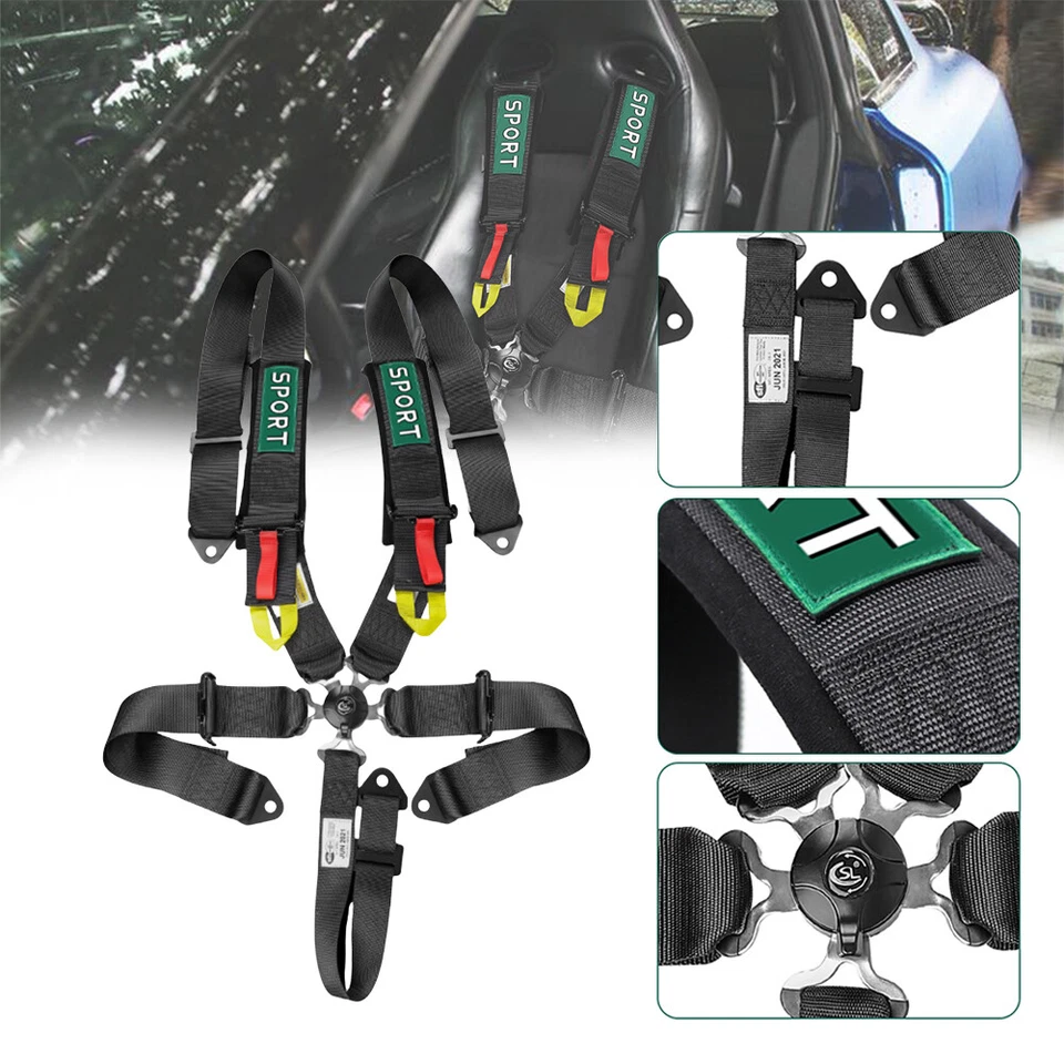 Cinturón de seguridad universal de 5 puntos rojo para asientos de carreras arnés ATV UTV Go Kart Foto 1 de 4