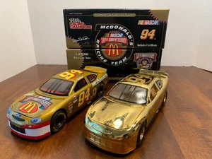 Bill Elliott McDonald’s NASCAR 50th Anniversary 1998 Ford Taurus Gold Car Set - Picture 1 of 4